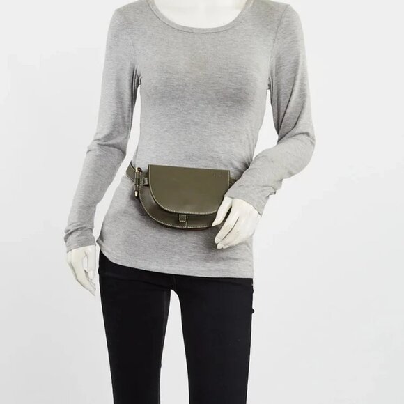 Loewe Khaki Green Smooth Calfskin Leather Mini Gate Bumbag - Picture 3 of 12